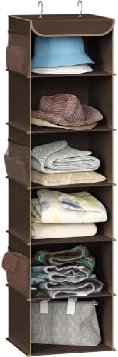 Simple Houseware 6 Shelf Hanging Closet Organizer, Brown by SimpleHouseware