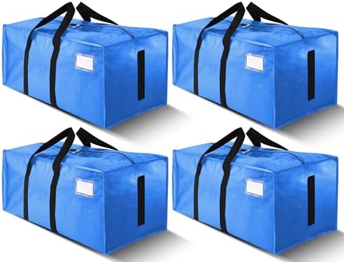 HOMESURE Supports 200lbs Heavy Duty Moving Bags - Strong Zipper & Wrap-Around Handles - Water-Resistant Storage Totes, Durable Alternative to Moving Boxes - 4 Pack - Sky Blue by testVendor01-gamma