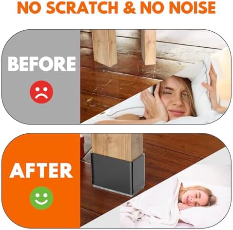 Rectangle Chair Leg Protectors for Hardwood Floors,(Black,1.25 x 2) - Image 4