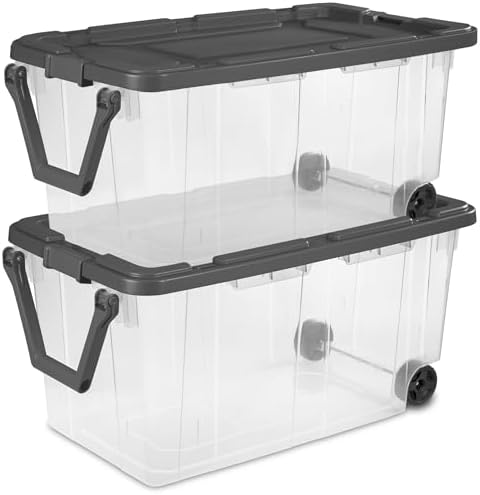 Sterilite Modular Stacker Box with Latching Lid, 160 Quart, 2-Pack by Sterilite
