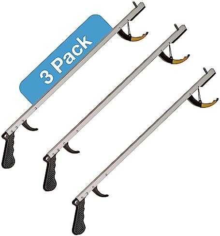 Sammons Preston Reacher, Standard, 26", Grabber Reacher Tool, Lightweight Trash Picker Grabber & Garden Nabber, Aluminum Pick Up Tool & Reaching Claw, Portable Reaching Assist & Dressing Tool, 3 Pack by SammonsPreston