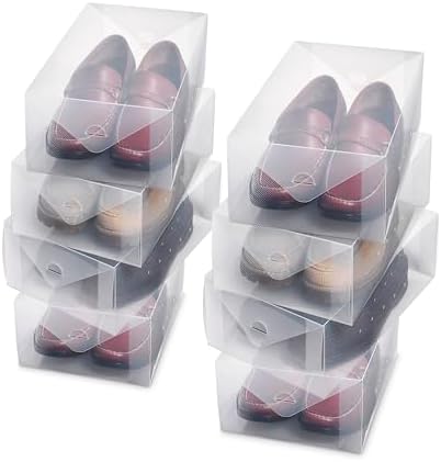 Whitmor Clear-Vue Men's Shoe Box - Heavy Duty Stackable Shoe Storage - Clear - Set of 8 - Image 2