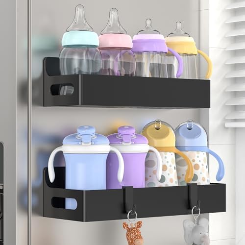 2 Pack Magnetic Spice Rack for Refrigerator Upgrade Black by Unknown