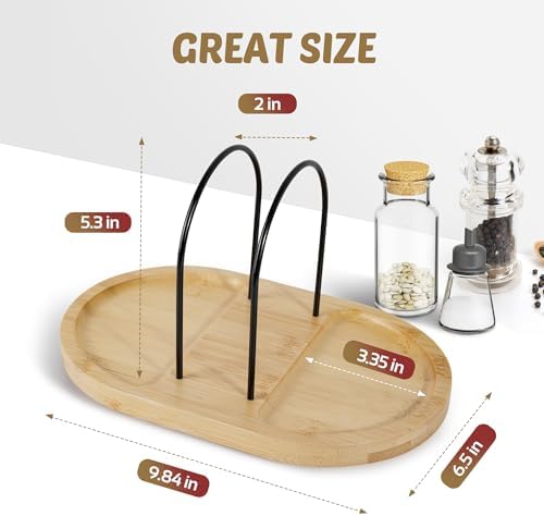 Bamboo Rotating Napkin Holder with Salt & Pepper Shaker Storage - Image 6