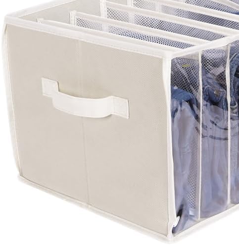 Zilink Jean Organizers for Closet Wardrobe Clothes Organizer, Beige, 3 Pack - Image 3