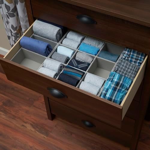 Household Essentials Grey 727-1 Deep 3 Section Drawer Organizer Box for Storage | 12 in x 6.13 in x 3.13 - Image 6
