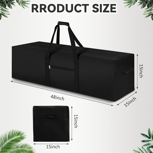 1 Pcs 48 x 15 x 15 Inch, 176 L Large Storage Duffle Bag Black - Image 2