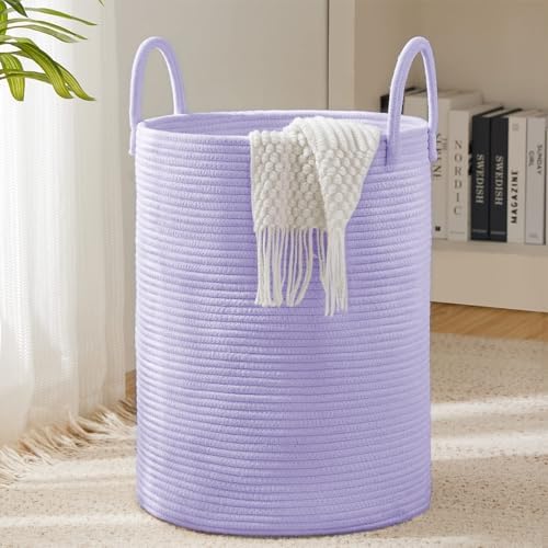 YOUDENOVA Cotton Rope Laundry Hamper Basket, 58L Blanket Basket for Nursery by YOUDENOVA