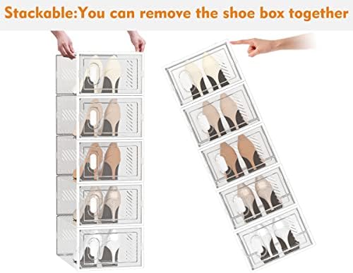 SIMPDIY Clear Shoe Storage Boxes, Stackable Shoe Organizer for Closet - Image 5