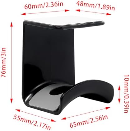 Black Headphone Stand Hanger,Hanging Headset Holder Hook Under Desk - Image 2