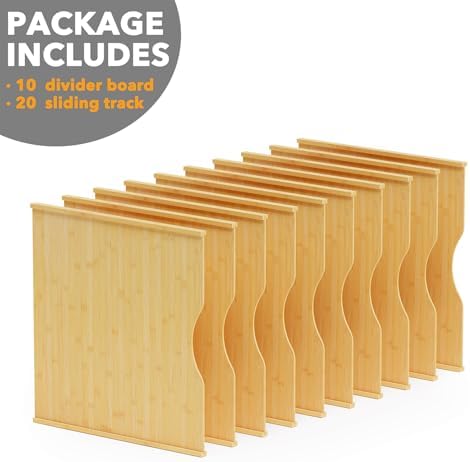 SpaceAid 10 Pack Tray Dividers for Cabinets, Bamboo Kitchen Cookie Baking Sheet Organizer for Cabinet, Vertical Pan and Trays Organizers for Pantry Storage - Image 7