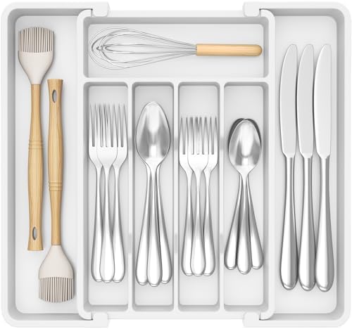 Lifewit Expandable Silverware Drawer Organizer, Kitchen Utensil Tray by Lifewit