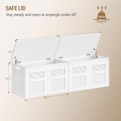 Hzuaneri 59 inches Modern Farmhouse Storage Chest and Bench | 70 Gal - Image 3