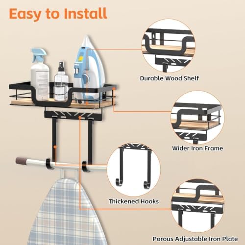 Ironing Board Hanger Wall Mount, T&Y Shaped Iron Holder for Laundry Rooms - Image 4