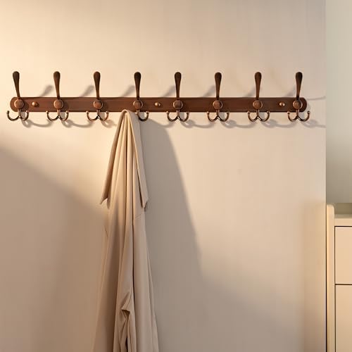 Dseap Coat Rack Wall Mount - 29.5” Long 8-Tri-Hooks Heavy Duty Coat Hanger Rail Wall Hooks for Hanging Coats Hats Clothing Clothes Purse Mudroom Entryway, Pack of 2 - Image 2