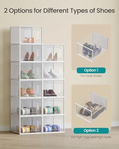 SONGMICS Shoe Boxes, Clear Plastic Sneaker Box, Pack of 18 - Image 4
