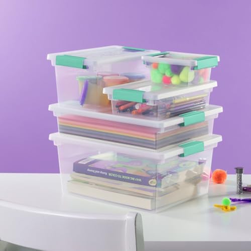 Sterilite Clip Box, Stackable Clear Plastic Bins- Deep, 16-Pack - Image 4