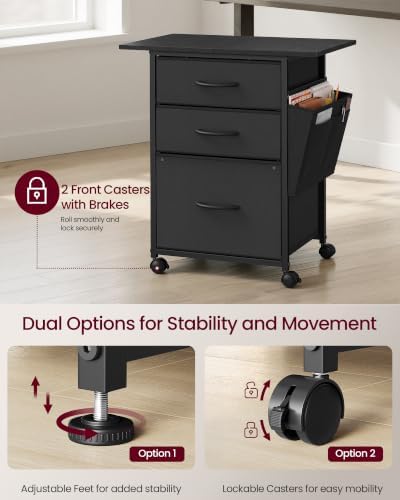 VASAGLE 3-Drawer File Cabinet, Mobile Printer Stand with Storage - Image 6