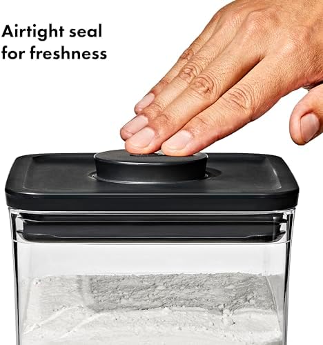 OXO Good Grips POP Container — Rectangle Medium — 2.7 Qt / 2.6 L — Matte Black, Organization and Storage Solution - Image 3