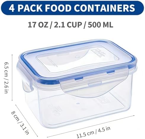 KIGI Small Food Storage Containers, 4 Count (2.1 Cup) - Image 4