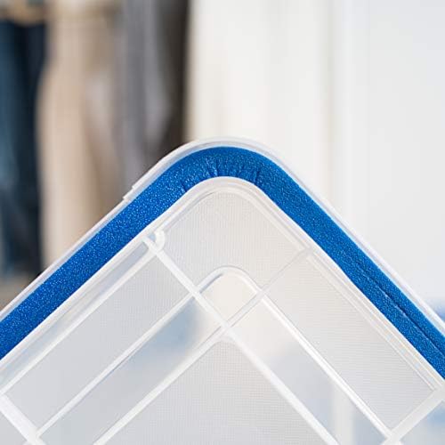 IRIS USA 4-Pack 26.5/44 Combo Qt Storage Bins with Gasket Lids, Clear/Blue - Image 4