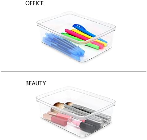Isaac Jacobs 5-Pack Small Clear Storage Bins (5.5” L x 7.75” W x 2.5” H) - Image 4