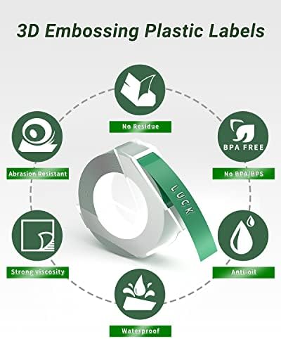 Zodzi Embossing Label Tape Compatible with Dymo Label Maker,7-Pack 3/8 Inch - Image 6
