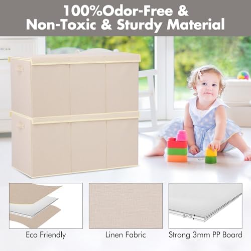 popoly 167L Large Toy Box Storage with Lid, Collapsible Kids Toy Storage - Image 6
