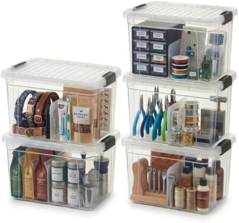 Superio 11 Quart Clear Plastic Storage Boxes with Lids, Stackable Organizer Containers, BPA-Free Storage Bins for Home, Office, School & Dorm, 5 Pack by Superio