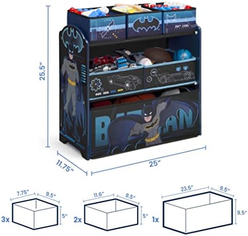 Delta Children Design & Store 6 Bin Toy Storage Organizer, Batman - Image 5
