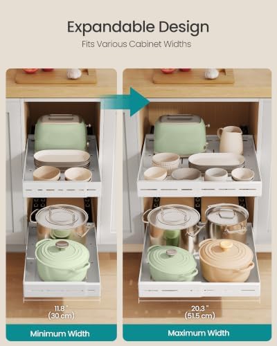 SONGMICS Pull Out Cabinet Organizer, Expandable Carbon Steel Drawers - Image 5