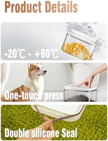 LivLab Mker 5-10 lb Airtight Dog Food Storage Container, White - Image 2