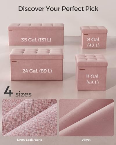 SONGMICS Storage Ottoman Bench, 30 Inches Velvet Foldable Foot Rest - Image 6