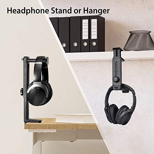 NEETTO HS906 Headphone Stand & Hanger 2 in 1, Above & Under Desk - Image 2