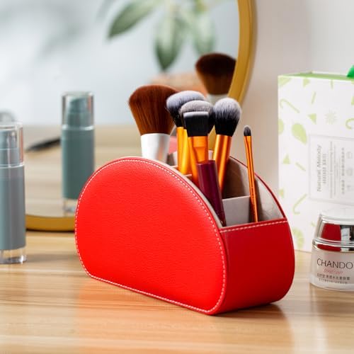 Remote Control Holders Organizer Box with 5 Compartment PU Leather Caddy - Image 4