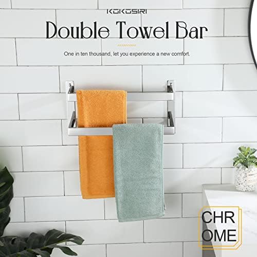 KOKOSIRI Towel Bars Hand Towel Holders 16 Inches Chrome Bathroom 2-Tiers Ladder Towel Rails Wall Mounted Towels Shelves Rack Polished Stainless Steel, B5008CH-L16 - Image 4