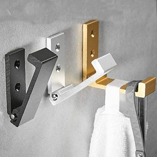 ZEYU Folding Coat Hooks, 5Pcs Wall Hooks for Hanging Coat Towel Hooks Hardware Heavy Duty Aluminum Alloy Headphone Holder Hooks No Rust Wall Mounted with Screws for Hat Bags Fitness Equipment Golden - Image 6
