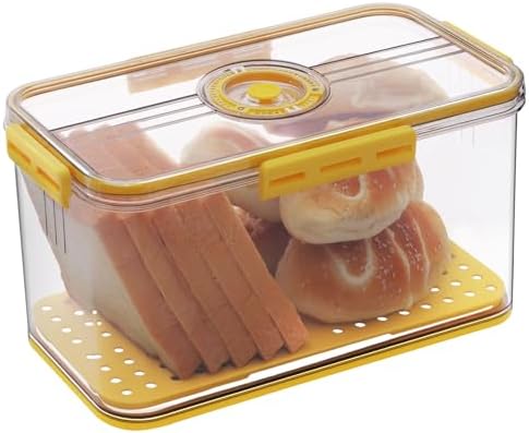 Gifhomfix Bread Box Airtight Bread Boxes for Kitchen Counter, Time Recording Bread Storage Container with Lid, Bread Holder for Homemade Bread, Toast, Bagel, Donut and Cookies by Gifhomfix