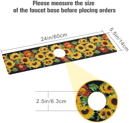 Sink Faucet Absorbing Mat, 2 Pack Drying Mat Around Faucet Sink Splash Guard Behind Faucet Sinkmat For Kitchen Bathroom Island Rv 24 * 5.5 Inch (60 * 14 cm) - Image 4