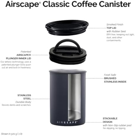 AirScape Planetary Design Stainless Steel Coffee Canister | Food Storage - Image 2
