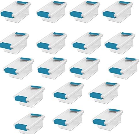 Sterilite Mini Clip Box, Clear Plastic Storage Organizer Tote Bin, 18-Pack by Sterilite