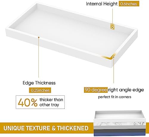Silicone Bathroom Tray,Shatterproof Bathroom Vanity Tray（White 10.6*5.1 in） - Image 3