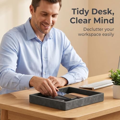 Hard-Sided Valet Tray,Desktop Organizer for Keys,Wallet and Watch - Image 5