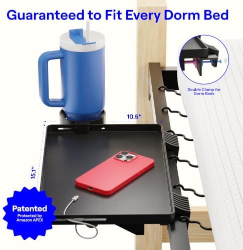 BedShelfie Bedside Shelf for Dorm Room - Dorm Essential, Black - Image 2