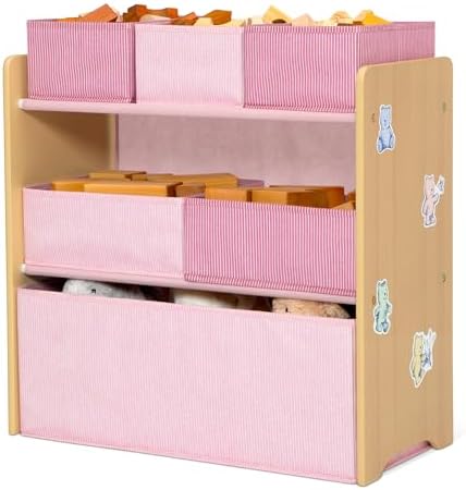 Delta Children - GapKids 6 Bin Toy Organizer - Greenguard Gold Certified, Blush Pink - Image 6