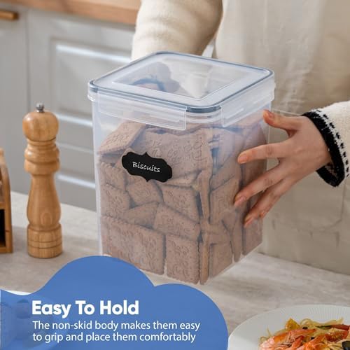 Chef's Path Large Airtight Food Storage Containers with Lids, Pack of 6, 3pcs 6.5L and 3pcs 5.2L, Kitchen and Pantry Canisters for Sugar, Flour, and Baking Supplies - Transparent - Image 4