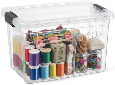 Superio 8.7 Quart Clear Plastic Storage Boxes with Lids, Stackable Organizer Containers, BPA-Free Storage Bins for Home, Office, School & Dorm, 1 Pack by Superio