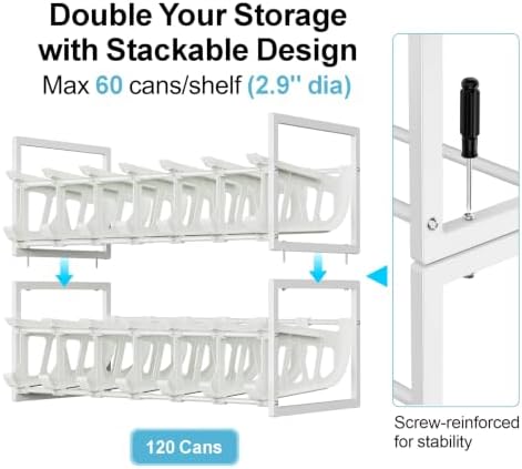 iSPECLE Can Organizer for Pantry - Auto-Rolling, Expands to Hold 60 Cans - Image 6
