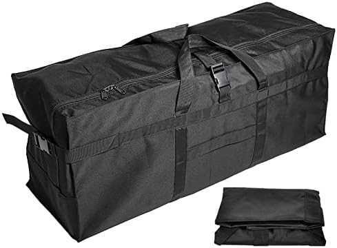 Long Travel Duffle Bag,Foldable Extra Large Duffel Bags,Carry on Travel Bag For Camping/Moving Boxes/Tent/Surfboards/Photography Equipment Storage Bag (197 Liter, Black) by AUGUR