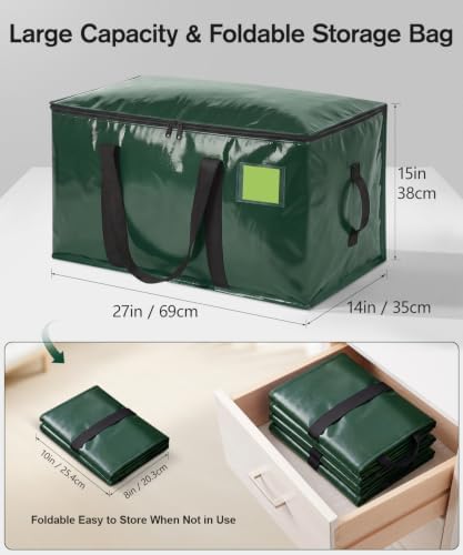 Moving Bags Heavy Duty Extra Large 10-Pack, 110 LBS Load Storage Bag, Green - Image 2